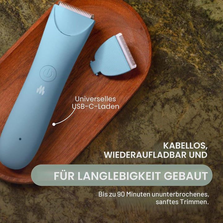 MERIDIAN Schlanker Trimmer, Scham- & Körperhaarschneider, Bikini-Haarentfernung, keine Kerben, Rasie