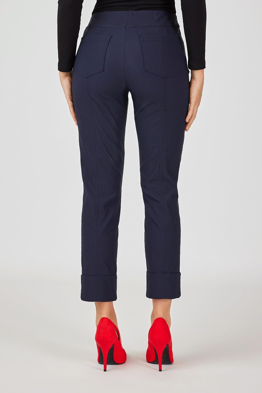 Robell Style BELLA09-7/8 Stoffhose Damen high Waist - Damenhose Power Stretch - Bengaline Stoff Hose