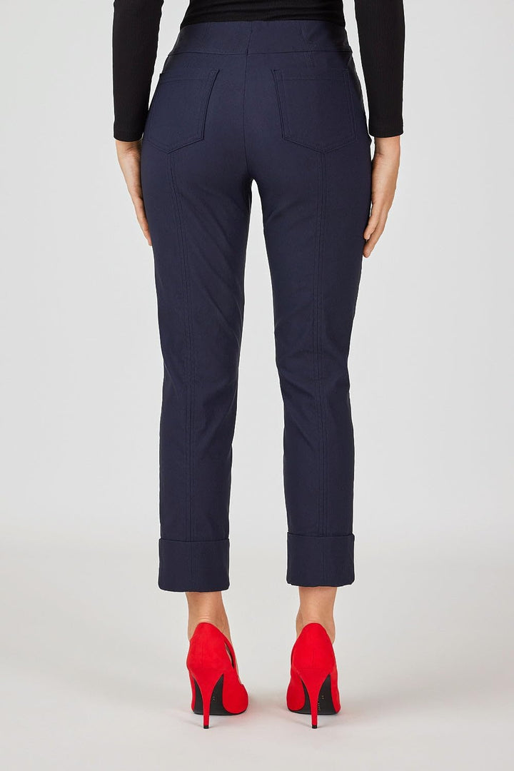 Robell Style BELLA09-7/8 Stoffhose Damen high Waist - Damenhose Power Stretch - Bengaline Stoff Hose
