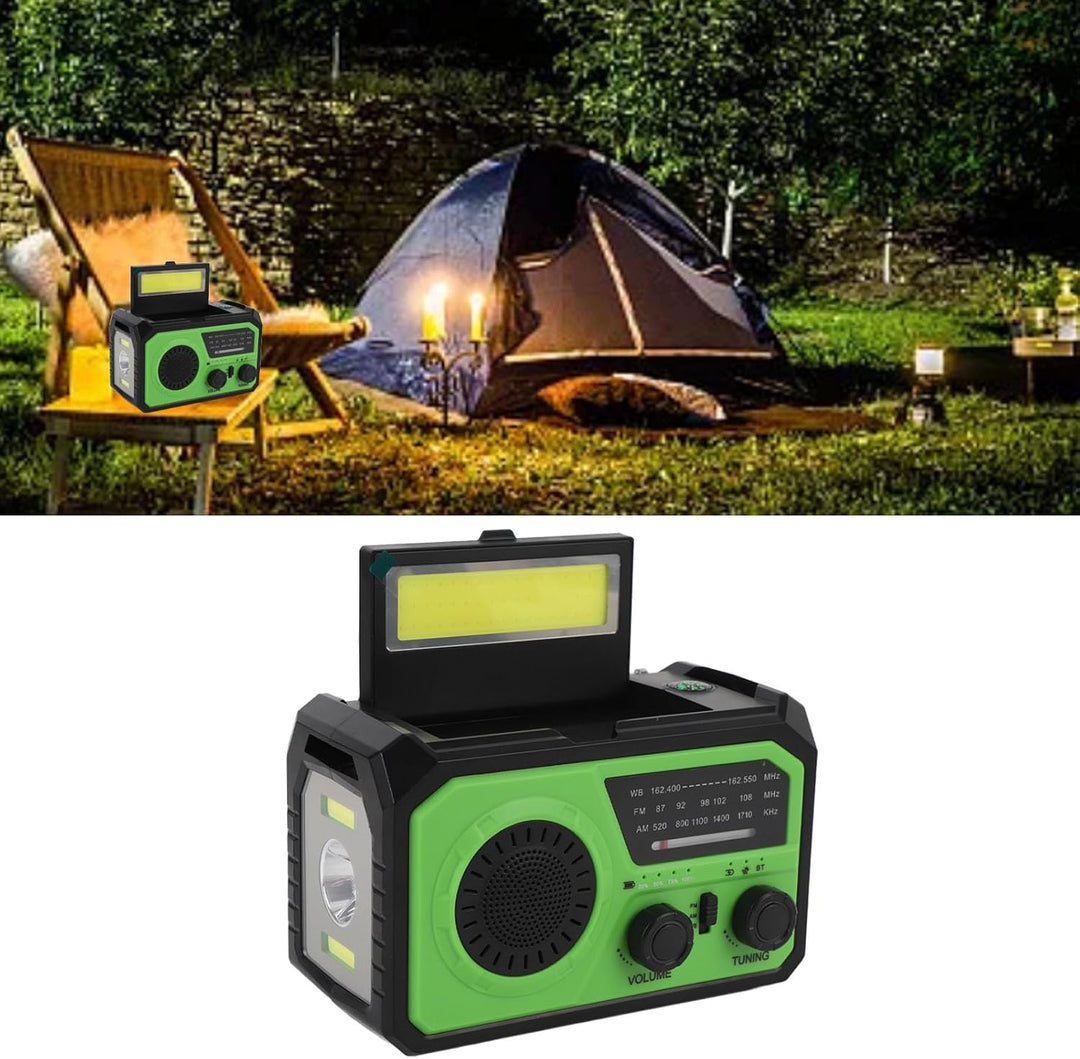 Notfall-Kurbelwetter-Radio mit 16.000 MAh-Akku, 3 Ladeoptionen, Solarradio mit Kompass, Taschenlampe