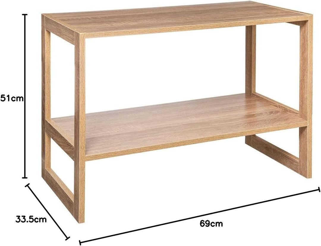 5 five simply smart 5five – Mix N Modul Stapelbares Regal, Holzoptik, 2 Ebenen, 69 x 33,5 x 51 cm –