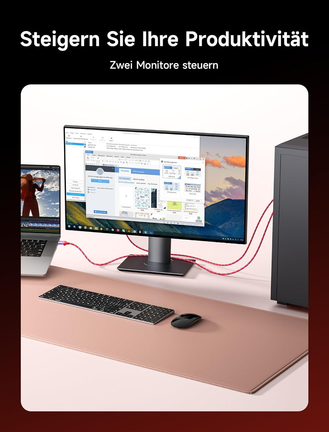 JSAUX 8K HDMI Kabel 1Meter 2-Stück | 4K &amp; 8K HDMI 2.1 Kabel 48Gbps High Speed HDMI | 4K@120Hz 144Hz,