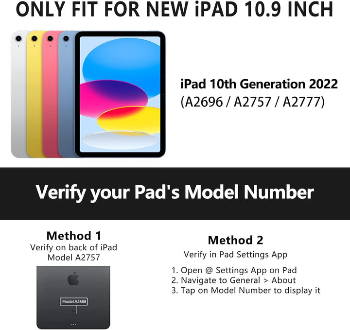 KARFUN Tastatur Hülle für iPad 10. Generation(10.9" 2022),360° drehbar iPad 10. Generation Hülle mit