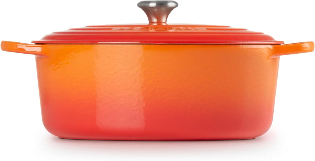 Le Creuset Signature Gusseisen-Bräter mit Deckel, Ø 33 cm, Oval, Für alle Herdarten und Induktion ge
