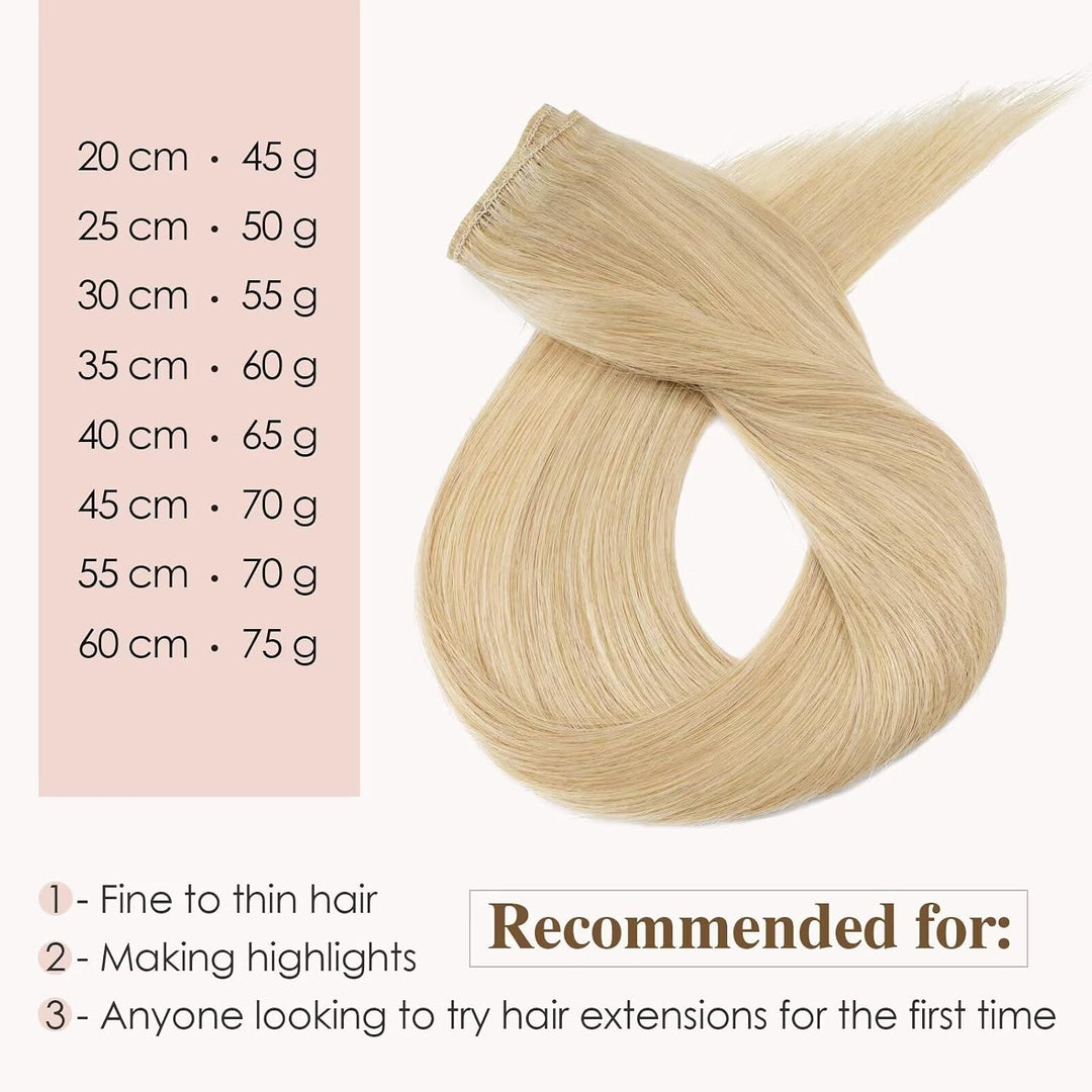 TESS Clip in Extensions Echthaar, 8pcs Clip in Haarverlängerung Remy Echt Haare Natürliche 18 Clips