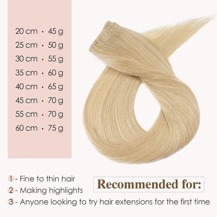 TESS Clip in Extensions Echthaar, 8pcs Clip in Haarverlängerung Remy Echt Haare Natürliche 18 Clips