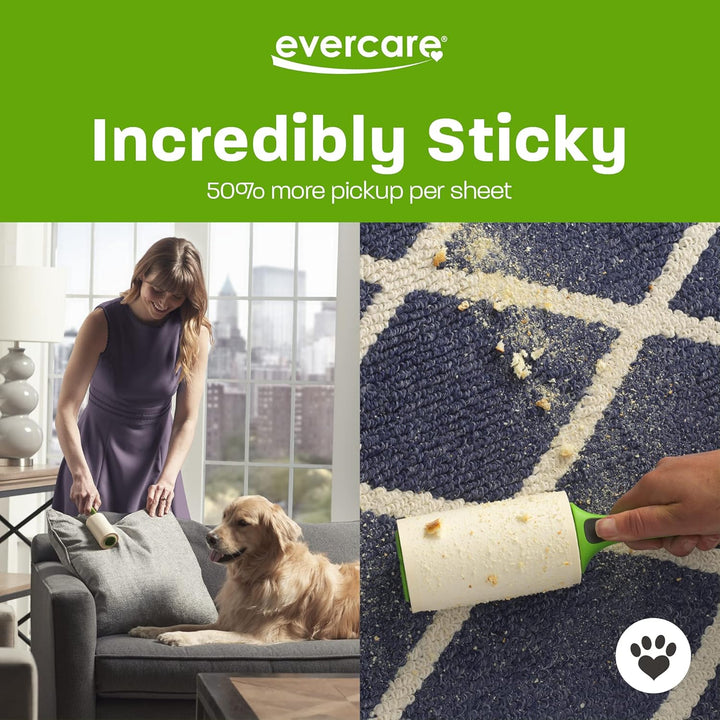 Evercare Pet Extra Sticky Nachfüllbare Fusselrolle Combo Pack mit 2 Nachfüllpackungen 180 Sheets, 18