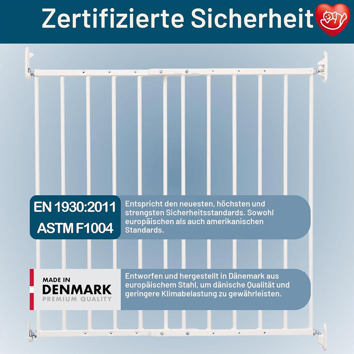 BabyDan Ebeltoft Schutzgitter - Babygitter für schmale Öffnungen (56,5-81,5 cm) - Wandtreppengitter