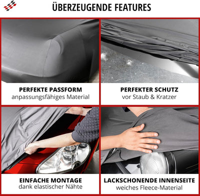 WALSER Premium Abdeckung Auto Indoor Stretch Plus Qualitätssieger Sehr Gut* Autoabdeckung Winter Aut