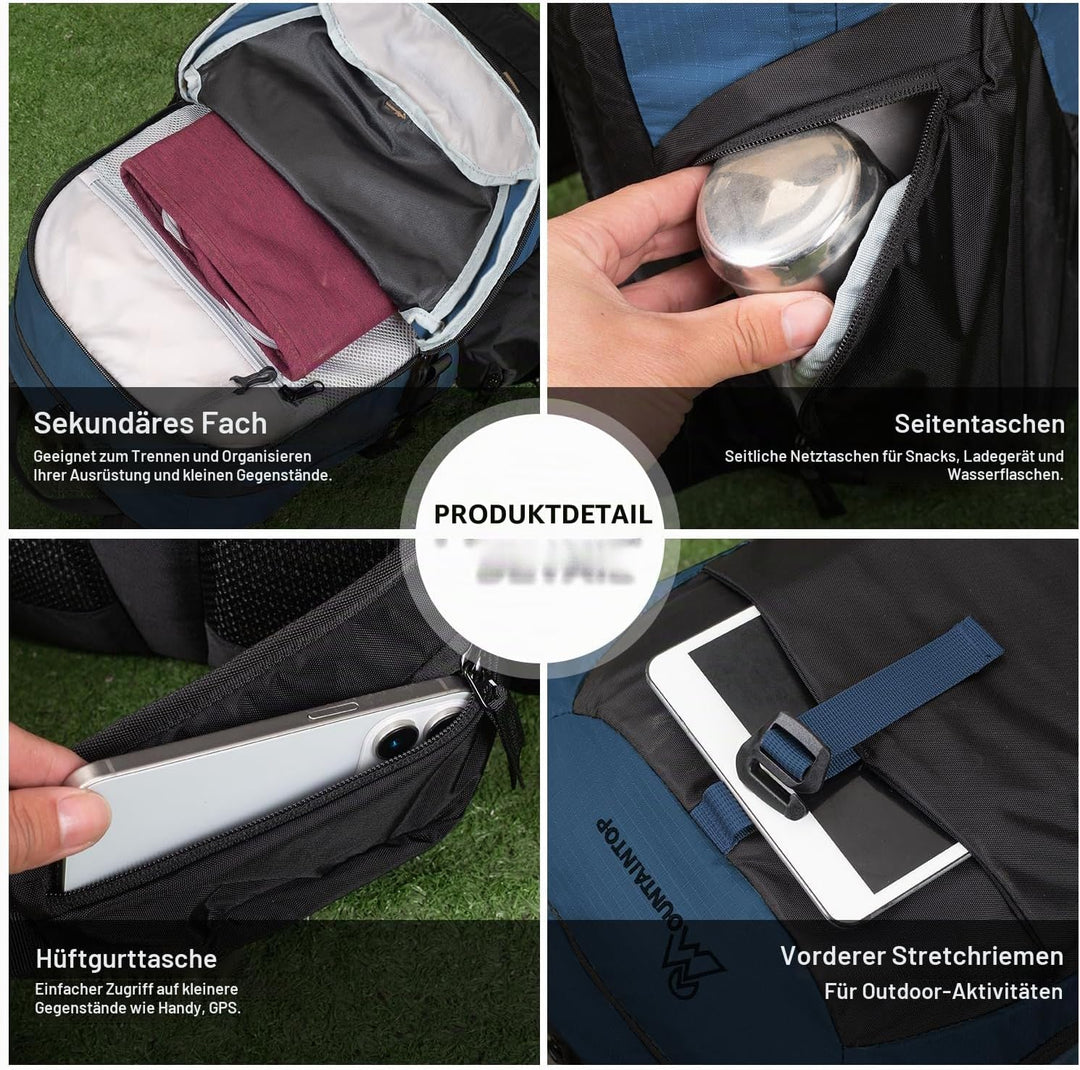 MOUNTAINTOP 40L Wanderrucksack Herren Damen Trekkingrucksack Outdoor Rucksäcke mit für Camping Wande