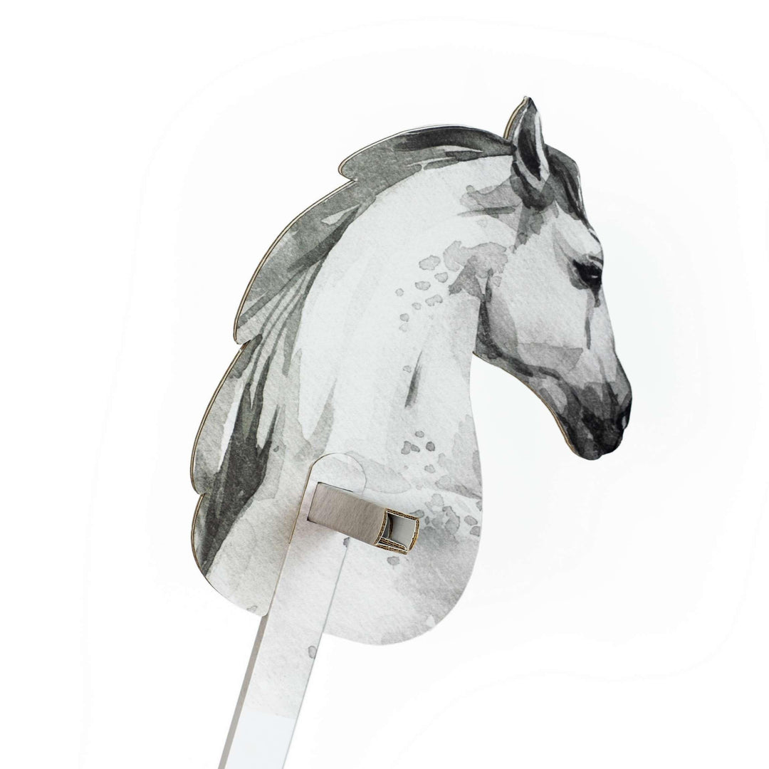 Steckenpferd aus Pappe 115 x 40 x 25 cm Hobbyhorse Stockpferd - Pferd Schimmel, Pferd Schimmel