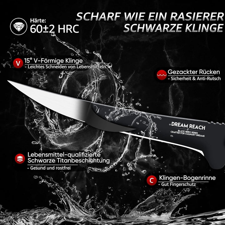 Dream Reach Filetiermesser Fisch Ausbeinmesser - Scharfe Fischmesser Full Tang Küchenmesser für Fisc