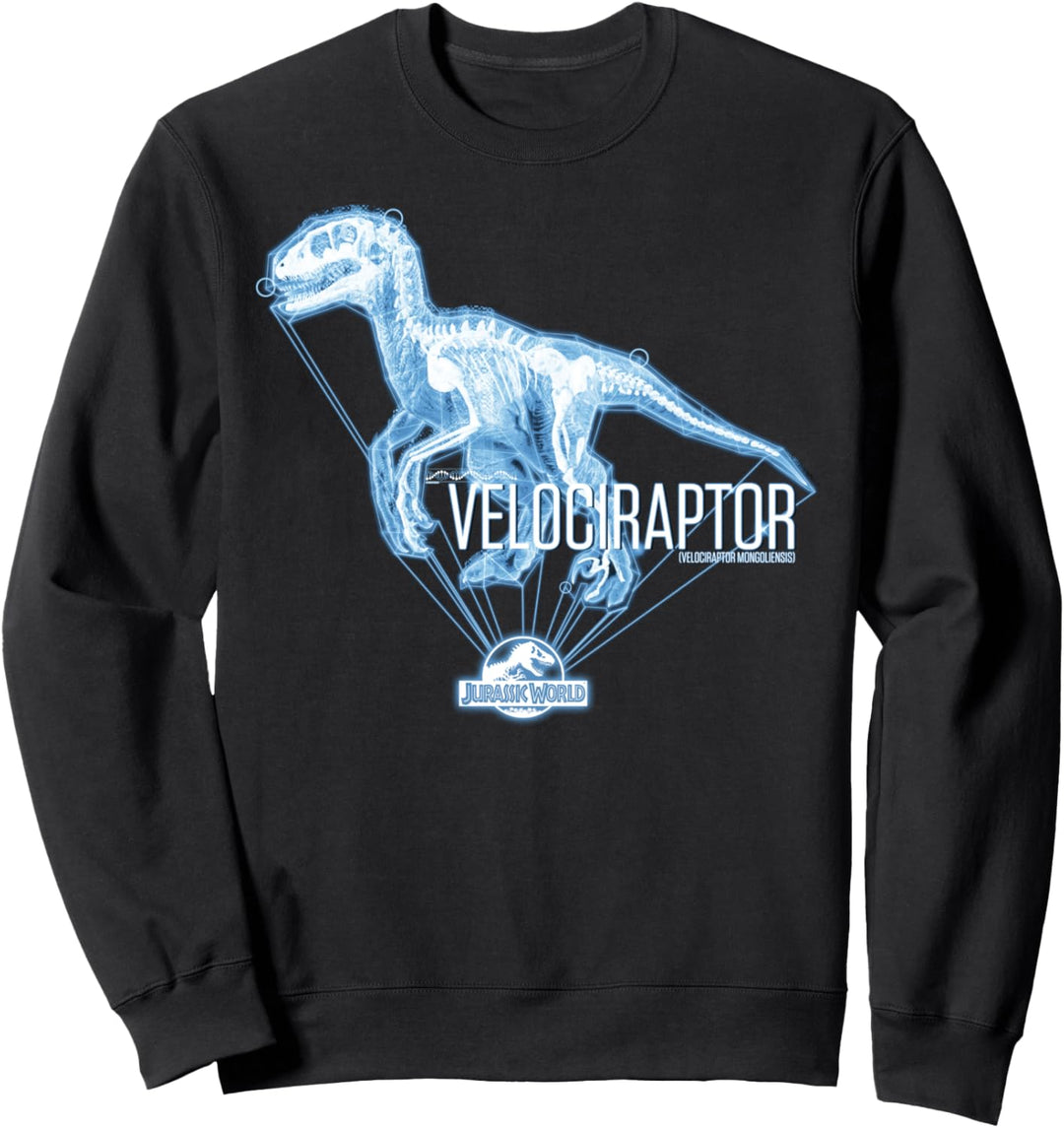 Jurassic World Velociraptor Hologramm Titel Logo Sweatshirt