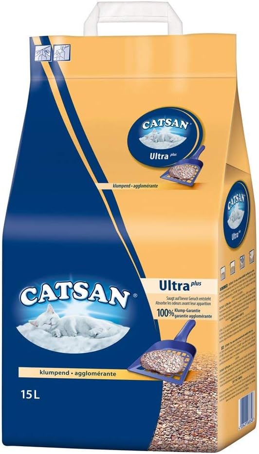 Catsan Ultra Plus Klumpstreu klumpendes Katzenstreu, 1 Packung (1 x 15l)