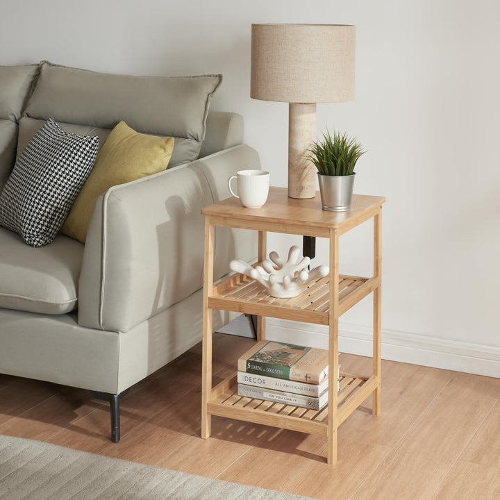 [en.casa] Bambus Standregal Ikerasak Badregal 60 x 40 x 40 cm Regal für Badezimmer Küche mit 3 Ebene