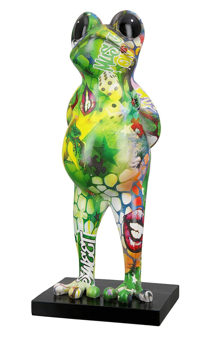 Casablanca Deko Tier Figur Skulptur Frosch - Moderne Kunst Dekoration aus Kunstharz - Street Art Des