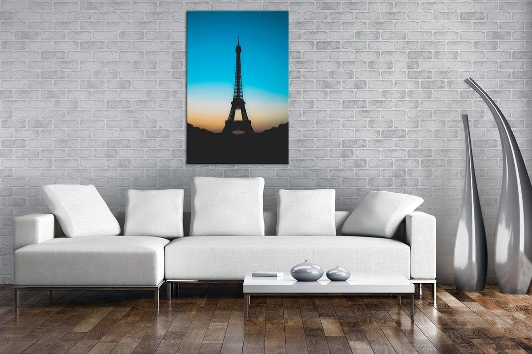 deyoli Pariser Eifelturm Format: 100x70 cm als Leinwandbild, Motiv fertig gerahmt auf Echtholzrahmen