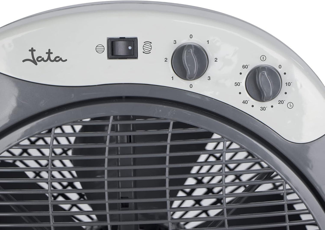 JATA JVVS3015 Bodenventilator, 3 Geschwindigkeitsstufen, 60-Minuten-Timer, Drehgitter, Masse: 38 x 1