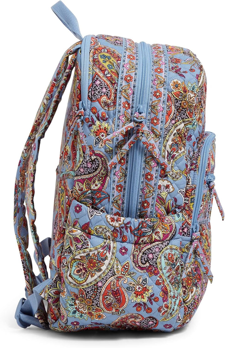 Vera Bradley Damen Campus-Rucksack aus Baumwolle Büchertasche, Provence Paisley, Einheitsgrösse Einh