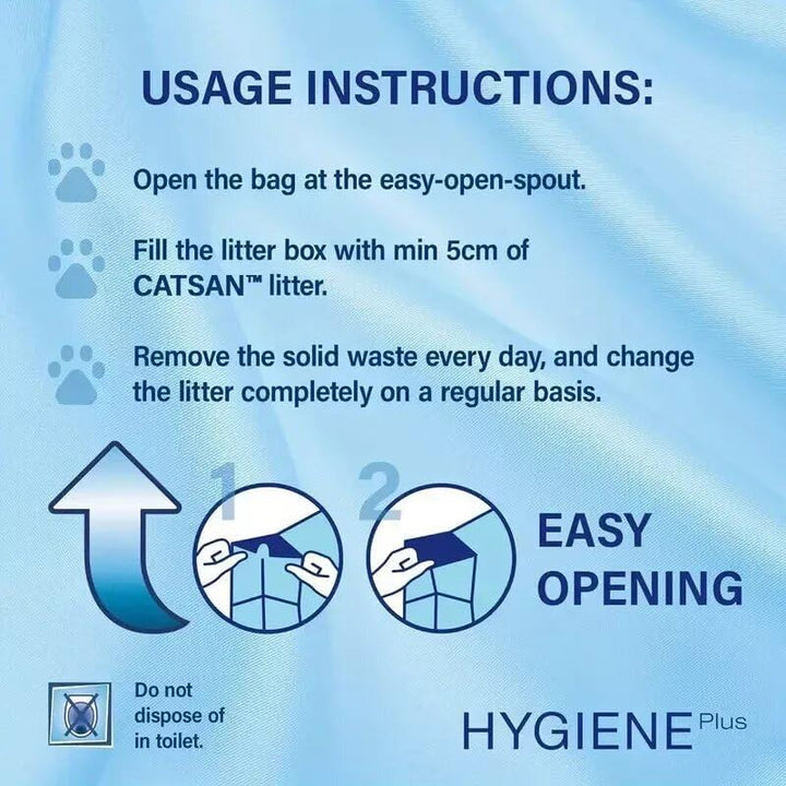 Catsan Hygiene Plus – Weisse Hygienestreu mit Extra-Mineralschutz – 1 x 20 Liter 20 l (1er Pack), 20