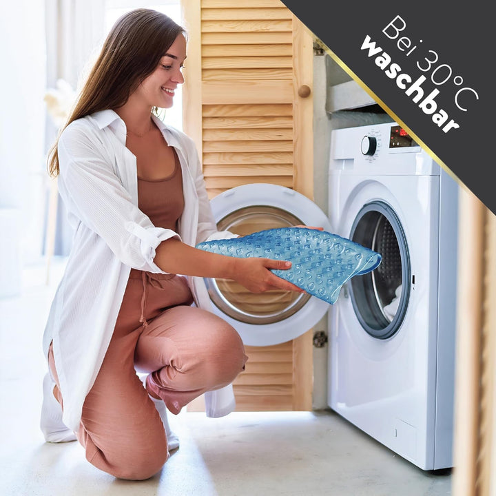 BAMONDO Duschmatte rutschfest & Hautsensitiv (blau transparent) 53x53 cm - Antirutschmatte Dusche ma