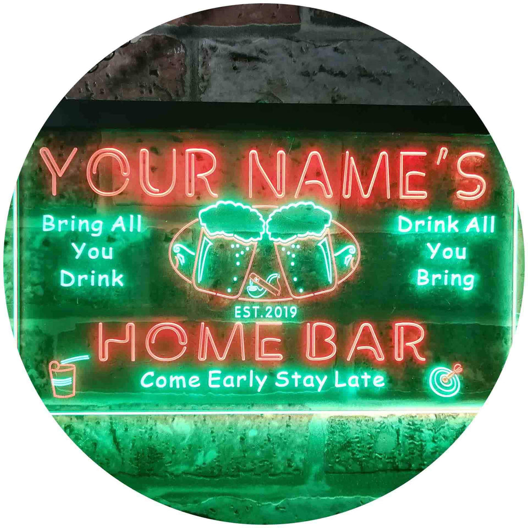 Personalized Your Name Est Year Theme Home Bar Beer Dual Color LED Barlicht Neonlicht Lichtwerbung N