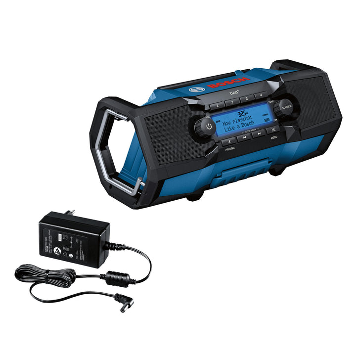 Bosch Professional 18V System Akku Baustellenradio GPB 18V-2 SC (Empfang über DAB+, Bluetooth, FM un