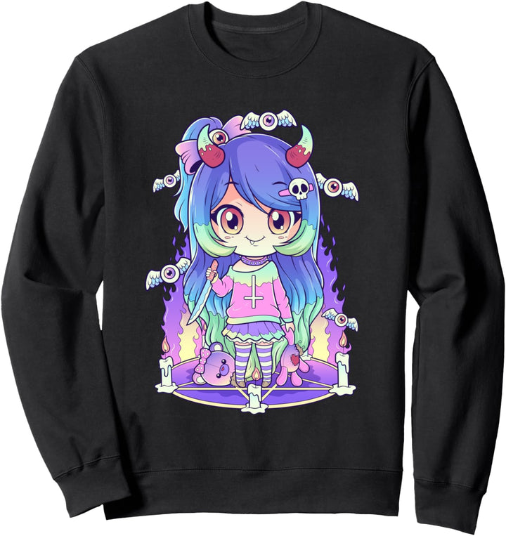 Kawaii Pastell Goth Niedlich und unheimlich Anime Mädchen Sweatshirt