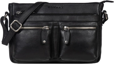 ROYALZ 'Dakota' Vintage Schultertasche Damen Leder kleine Umhängetasche Crossbody Bag Handtasche Sch