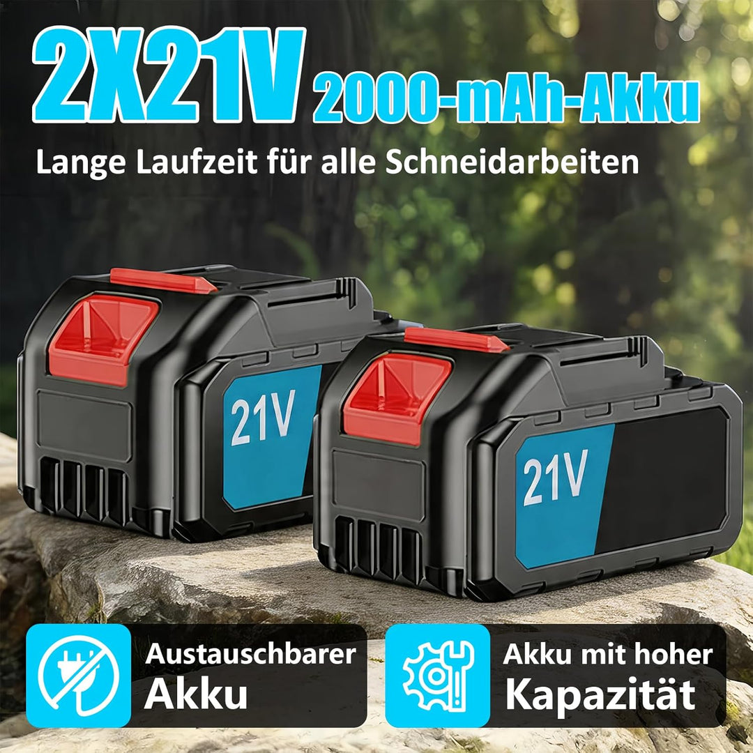 21V Rasentrimmer mit Akku, 3 in 1 Rasenkantenschneider mit Unkrautbürste, Faltbar Elektrischer Motor