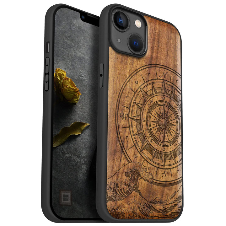 Carveit Handyhülle für iPhone 14 Plus Holz Cover kompatibel mit MagSafe Massivholz für Apple 14 Plus