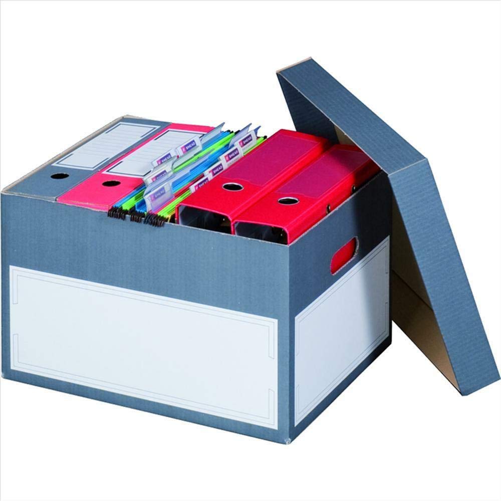 Archivbox Archivschachteln mit Deckel und Tragegriffen 414 x 331 x 266 mm anthrazit Karton für Ordne