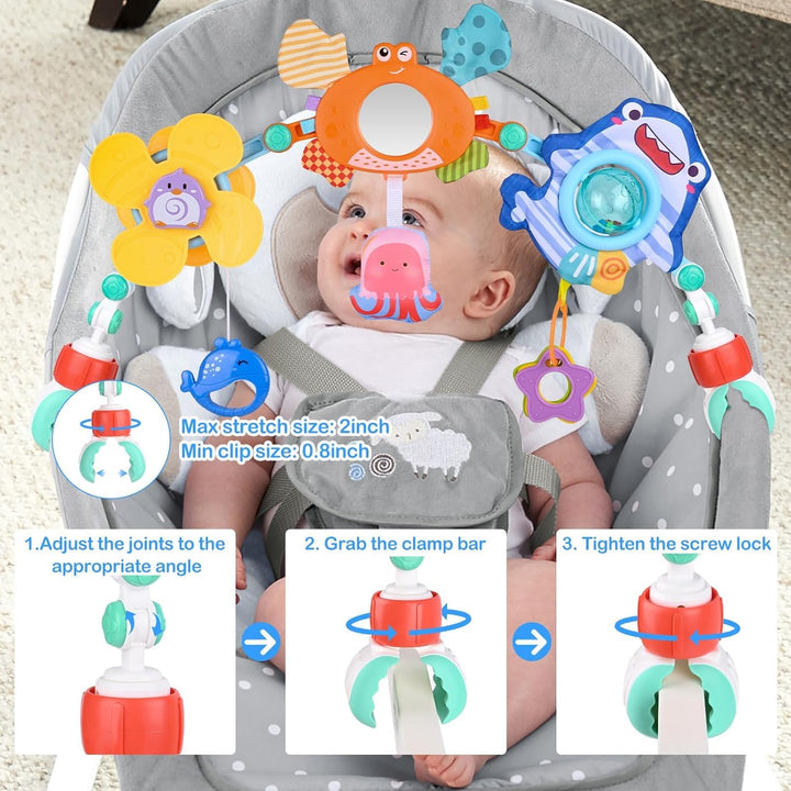 Gaethra Kinderwagen Spielzeug für Spielbogen Baby Motorikspielzeug, Babies Spielebogen für Babybett
