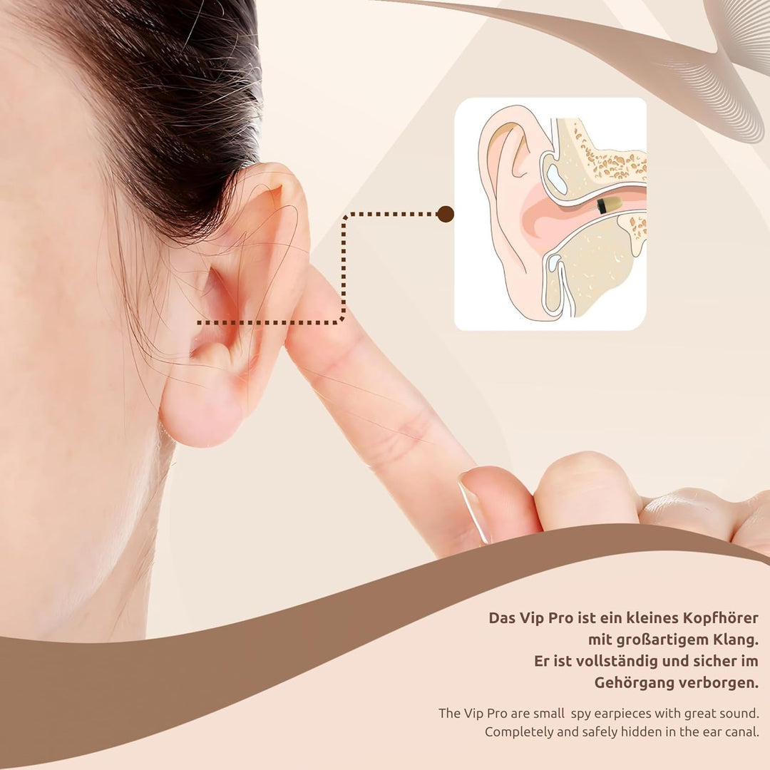 PingaOculto Spion Kopfhörer Prüfung Mini VIP Pro Unsichtbare Kopfhörer Handy mit Mikrofon mit Kabel