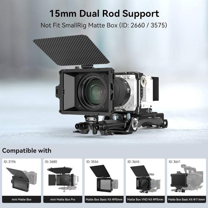 SMALLRIG 15mm LWS Rod Support, Verstellbares und Verdrehsicheres Design, Kompatibel mit SMALLRIG 319