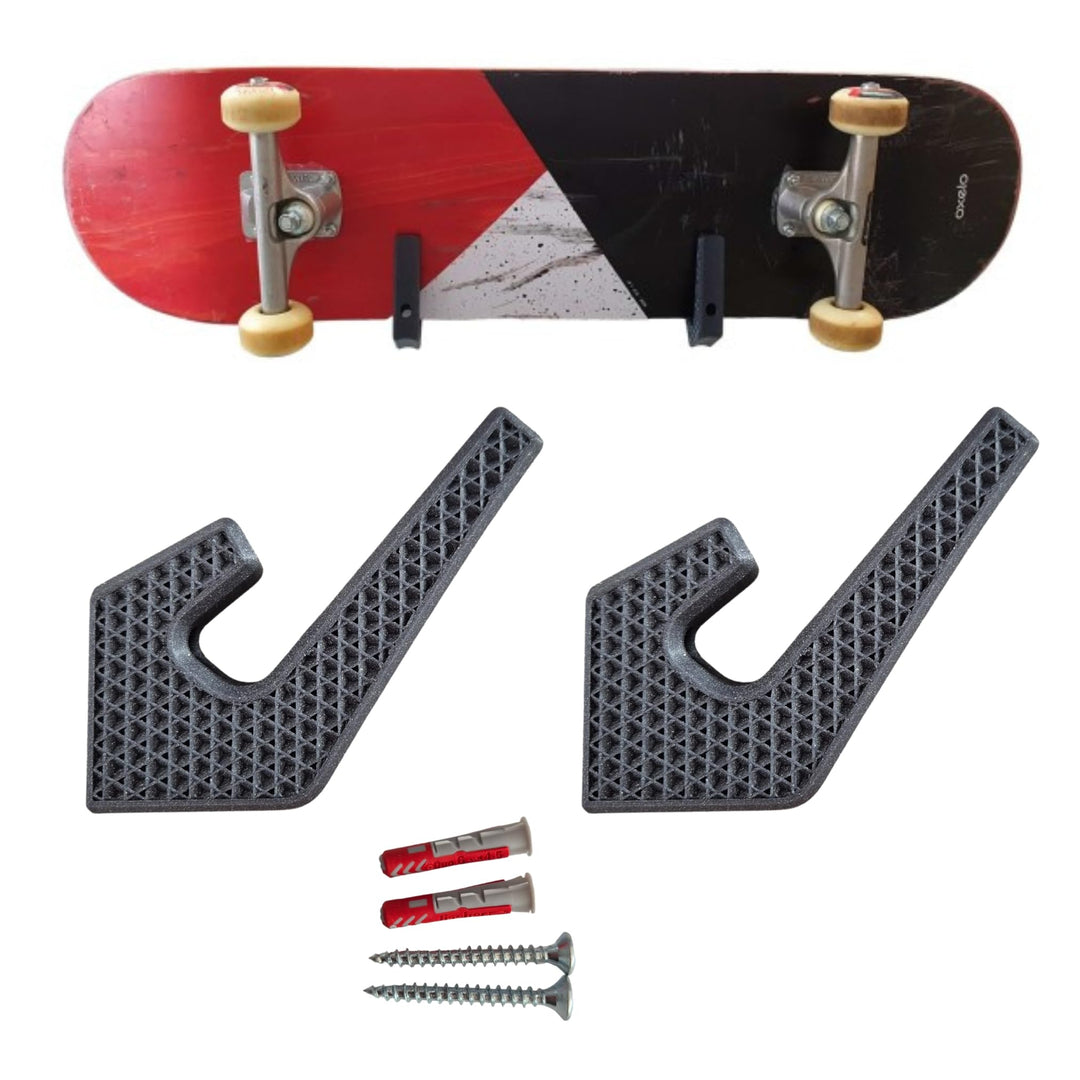 Enhanc3d Designs- Skateboard Halterung Wand – Skate, Surfskate und Longboard Wandhalterung – Moderne