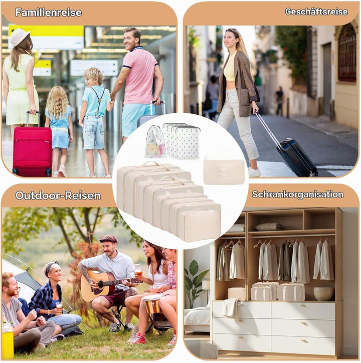 Koffer Organizer Set, 14 Stück Packing Cubes für Reise, Kofferorganizer Packtaschen Set, Wasserdicht