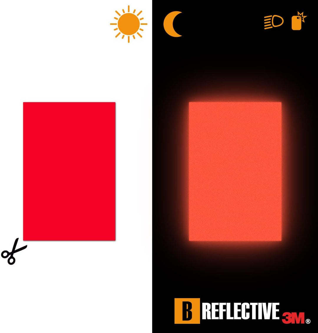 B REFLECTIVE 3M® Colors™, Ausgeschnittene reflektierende Aufkleber, Multi Support: Fahrrad, Roller,
