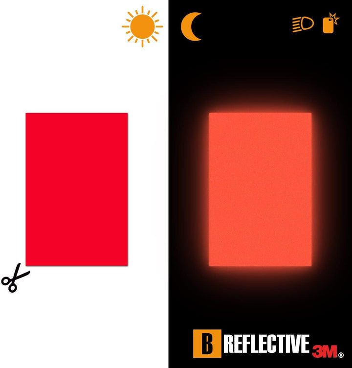 B REFLECTIVE 3M® Colors™, Ausgeschnittene reflektierende Aufkleber, Multi Support: Fahrrad, Roller,