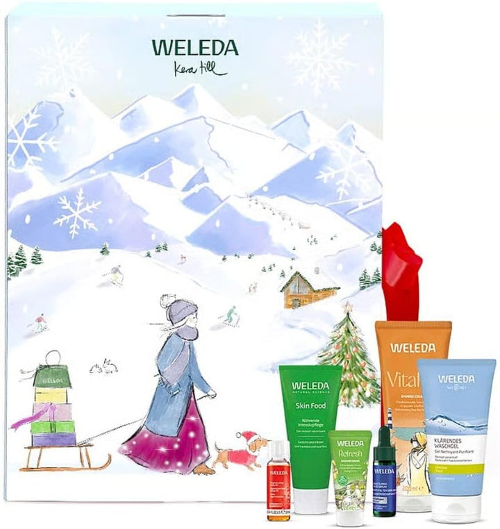 WELEDA Bio Adventskalender 2025 - Premium Naturkosmetik Weihnachts-Countdown Advent Kalender Chalet