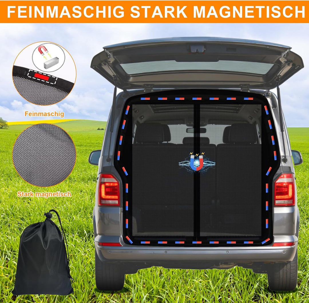 Moskitonetz Magnetisch für VW T5 T6 Heckklappe 155 x 146 cm