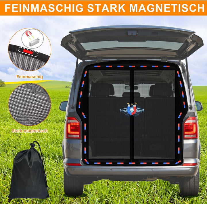 Moskitonetz Magnetisch für VW T5 T6 Heckklappe 155 x 146 cm