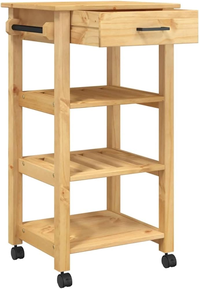 vidaXL Küchenwagen, Servierwagen mit viel Stauraum, Beistellwagen für Küche Wohnzimmer Badezimmer, T