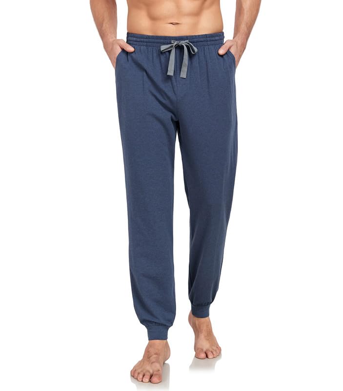 COLORFULLEAF Schlafanzughose Herren Lang Schlafhose mit Bündchen Pyjamahose für Männer Jogginghose 1