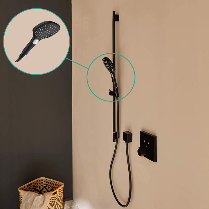 hansgrohe Duschkopf Raindance Select E, Handbrause 120mm, 3 Strahlarten, Mattschwarz Mattschwarz 3 S