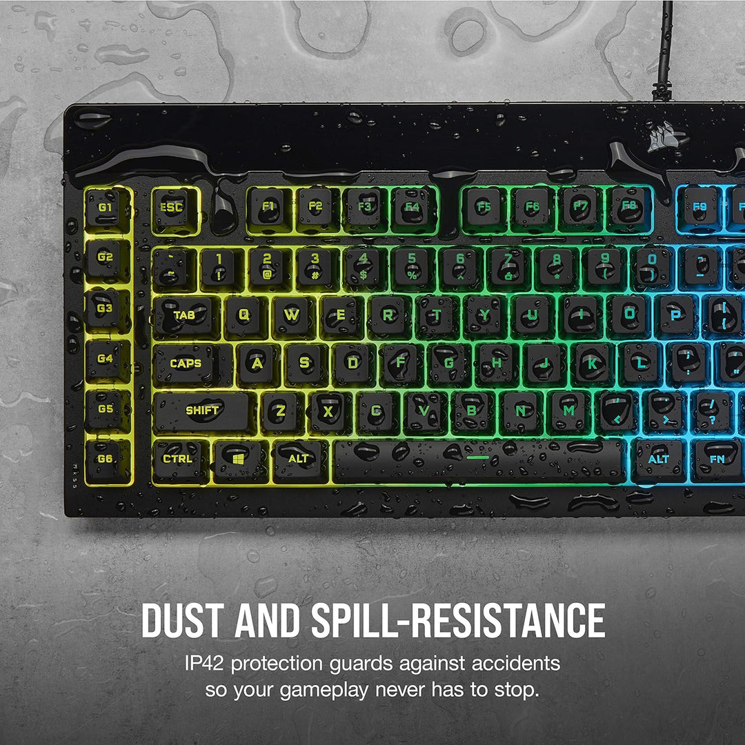 Corsair K55 RGB PRO XT Gaming-Tastatur, kabelgebunden, QWERTY-Layout, Schwarz, K55 RGB PRO XT