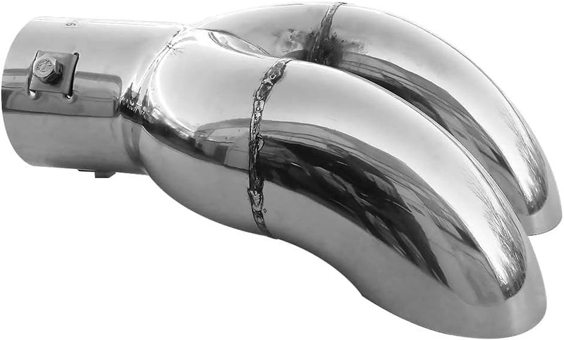 Doppel Auspuffblende Endrohr Auspuff Edelstahl Sport Rund Sportauspuff Universal Chrom Tuning Doppel
