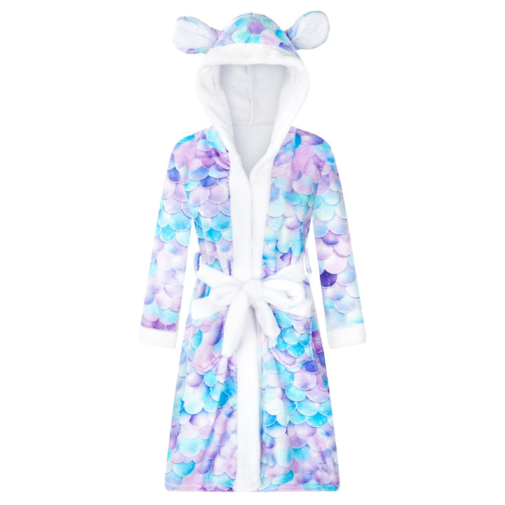 WYTbaby Bademantel Kinder Mädchen Flauschig Fleece bademantel mädchen Lange Ärmel Kinderbademantel m