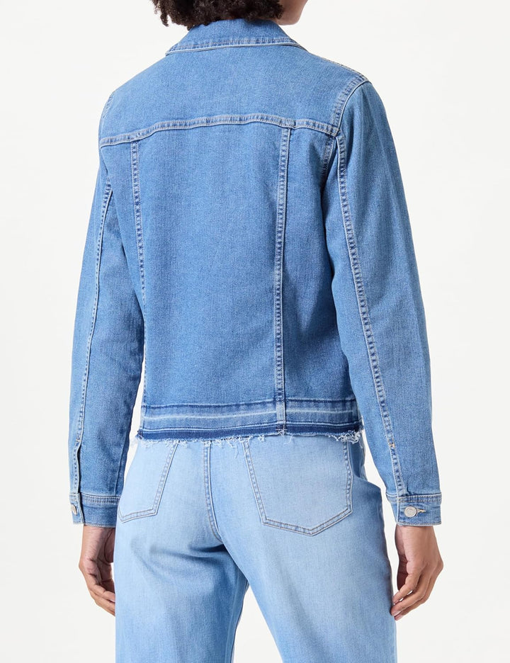 VERO Moda Damen Vmtine Ls Slim Fold Down Jacket Vi3371 Jeansjacke (1er Pack) S Light Blue Denim, S L