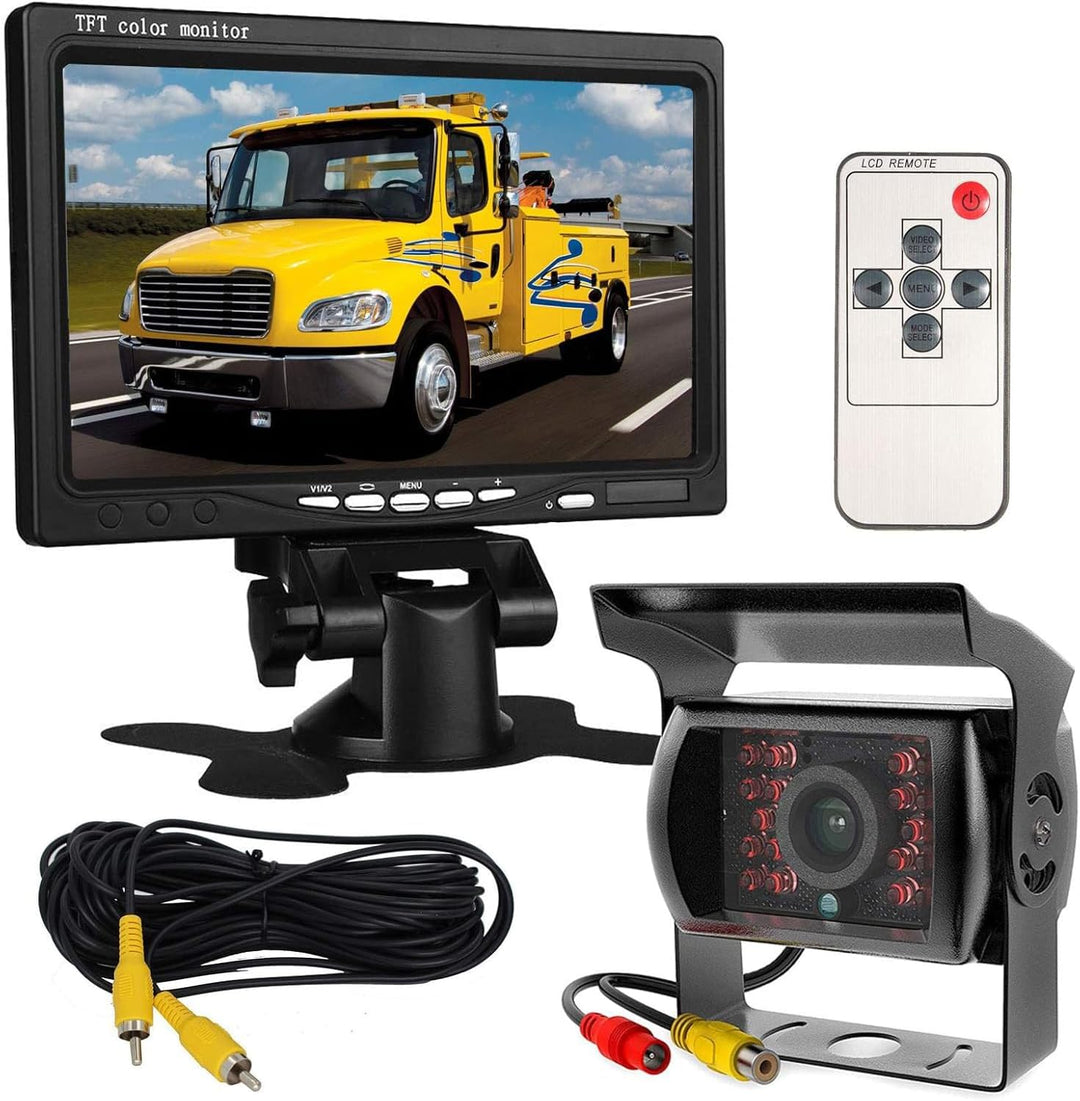 12 V-24 V 17,8 cm Auto TFT LCD-Bildschirm HD Monitor + Bus LKW-Anhänger 18LEDs IR-Nachtsicht wasserd
